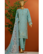 3-PC Unstitched Digital Print Embroidered Muse By Hztextiles | SSE - 103